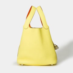 New Hermès Picotin Lock 18 Eclat in Limoncello Taurillon Clemence leather , SHW