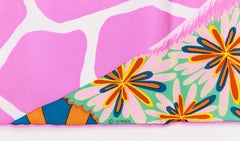 New Hermès Pink Silk Giraffe Gavroche Scarf in Box