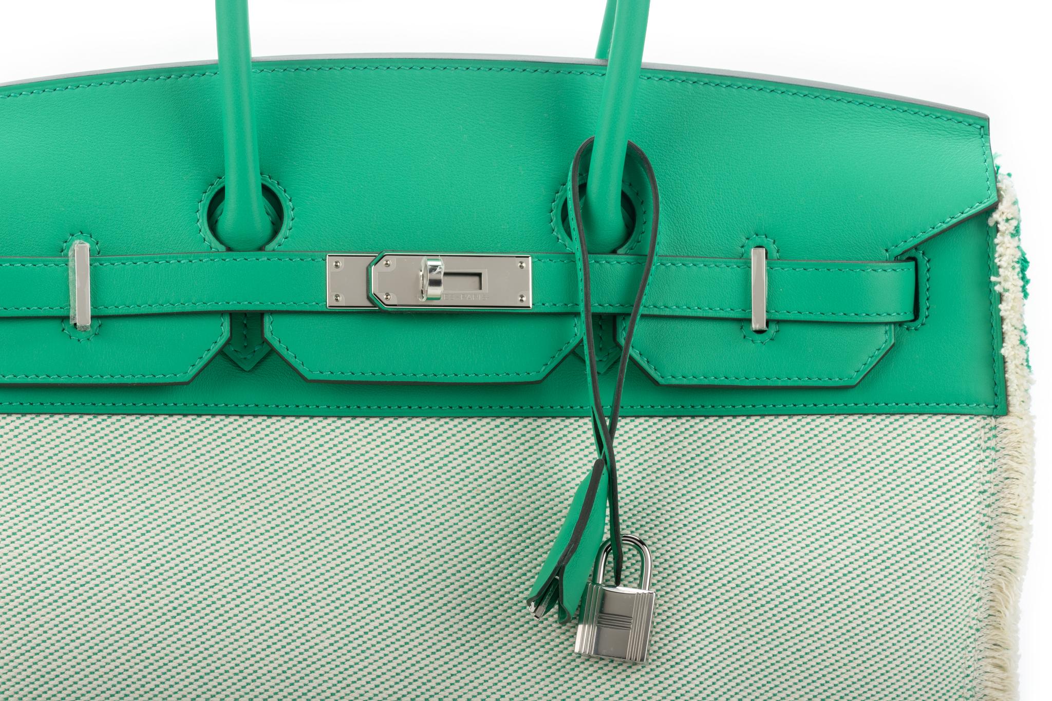 Nuevo Hermes  Raro bolso Birkin 35 Fray Menta con caja 6