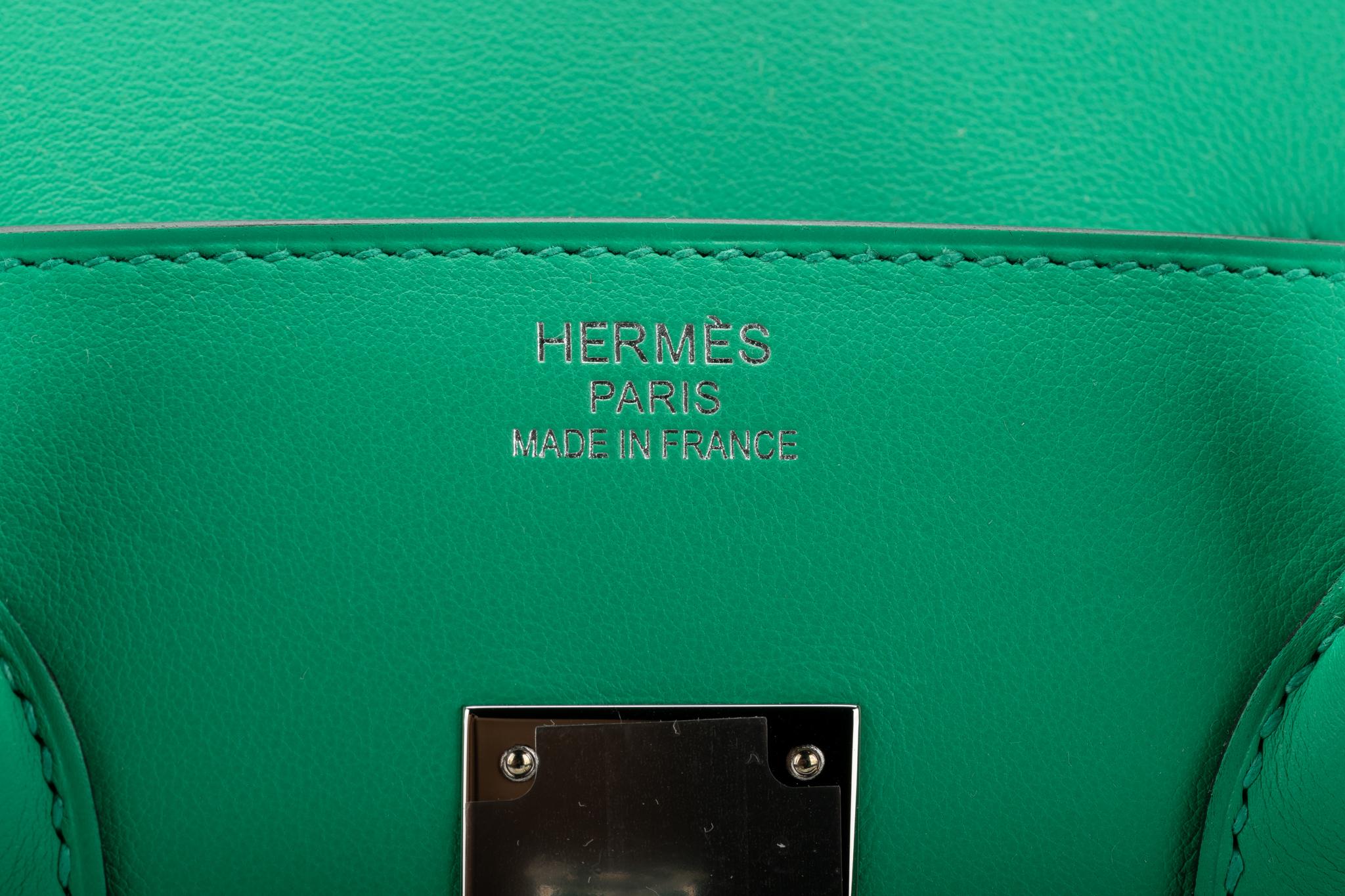 New Hermes  Rare Birkin 35 Fray Fray Mint Bag with Box 7