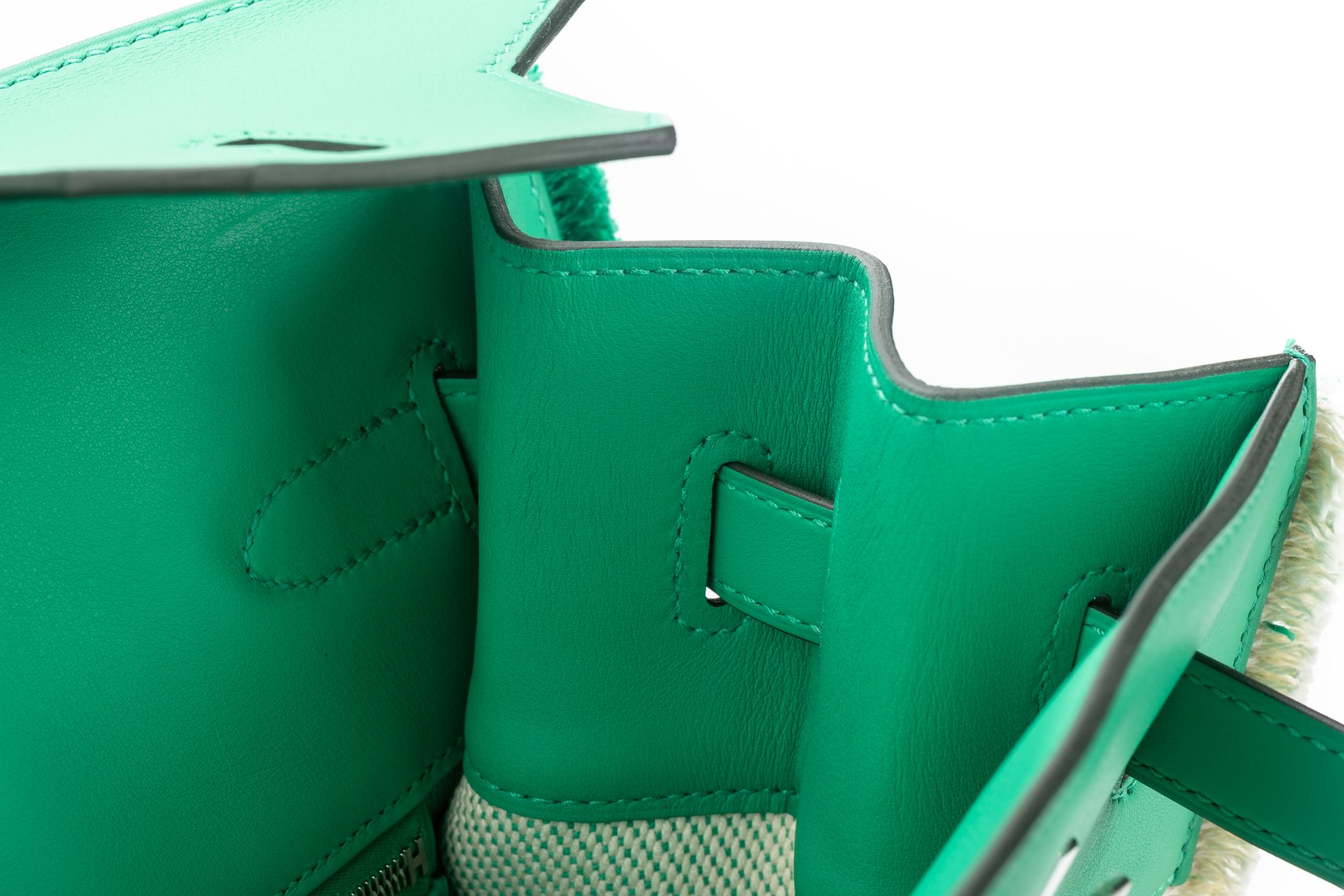 Nuevo Hermes  Raro bolso Birkin 35 Fray Menta con caja 13