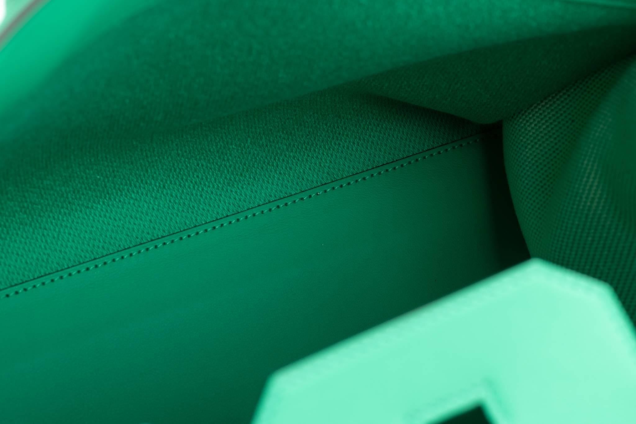 Nuevo Hermes  Raro bolso Birkin 35 Fray Menta con caja 14