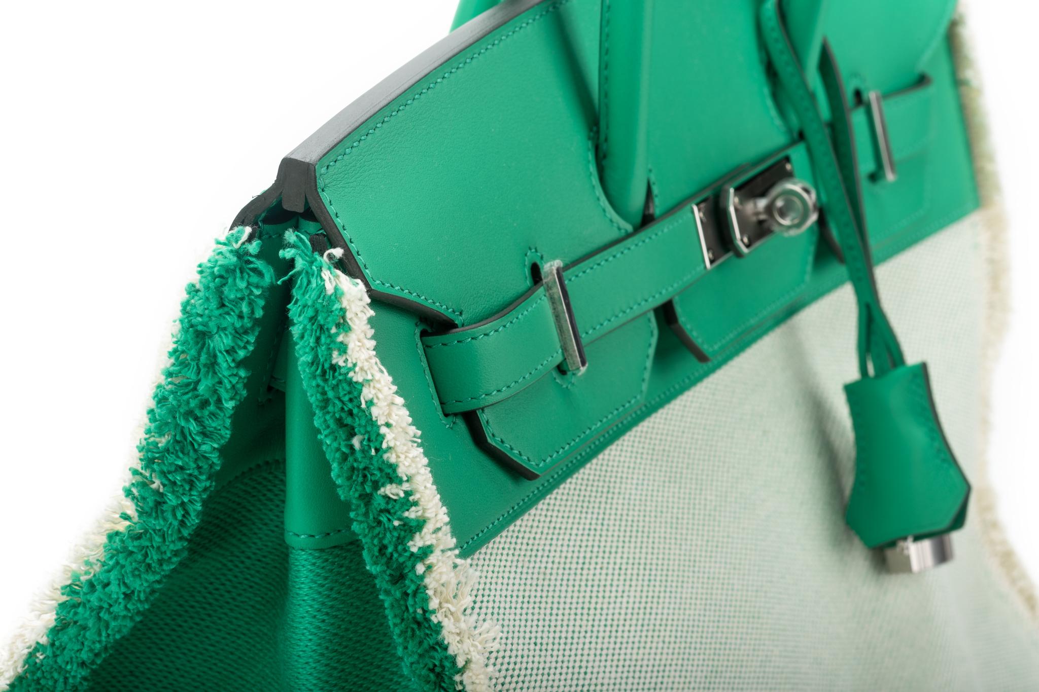 Nuevo Hermes  Raro bolso Birkin 35 Fray Menta con caja 3
