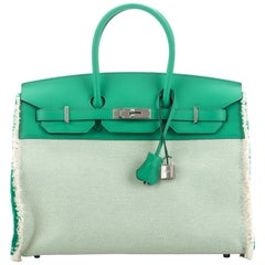 Nuevo Hermes Raro bolso Birkin 35 Fray Menta con caja