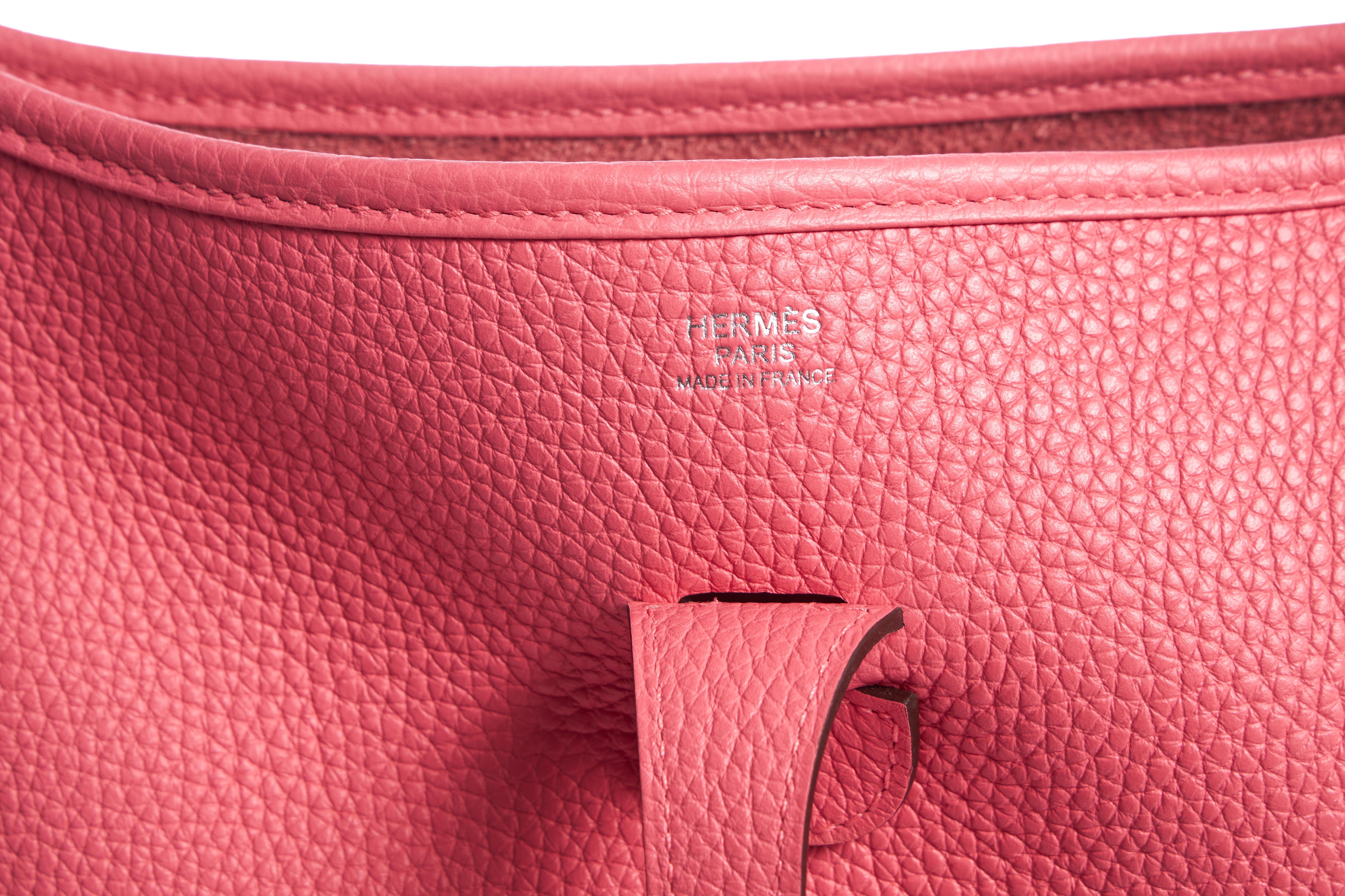 Pink New Hermès Rose Azalee Evelyne PM in Box