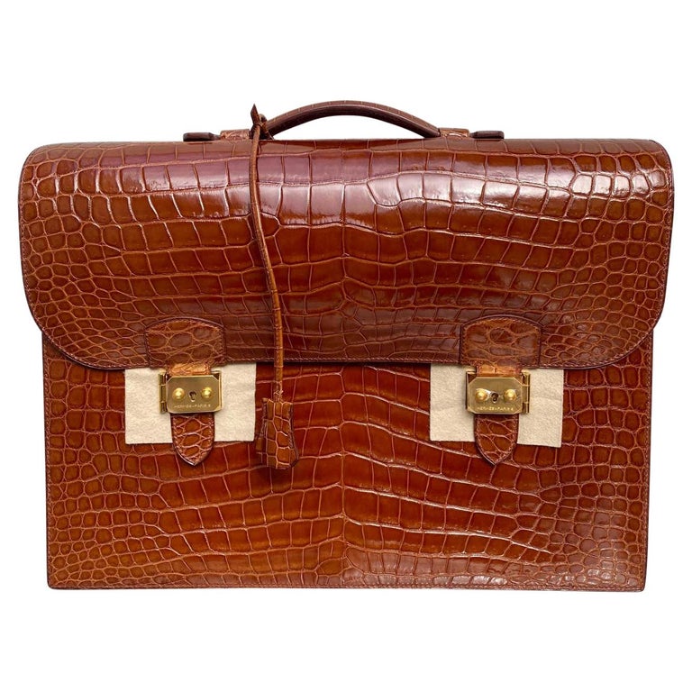 Hermes Vintage Kelly 38 Briefcase Feu Orange Leather Briefcase