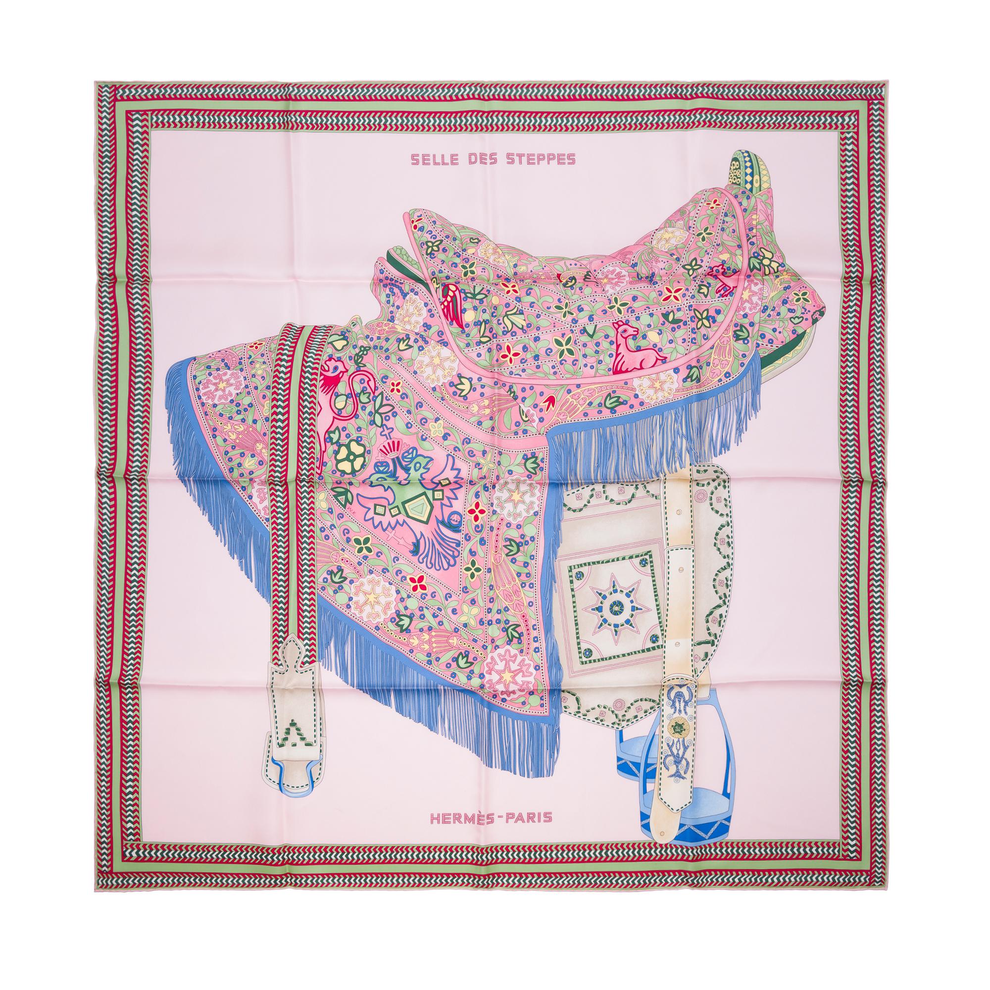 New Hermès “Selle des Steppes” Carré 90 in silk In New Condition In Paris, IDF