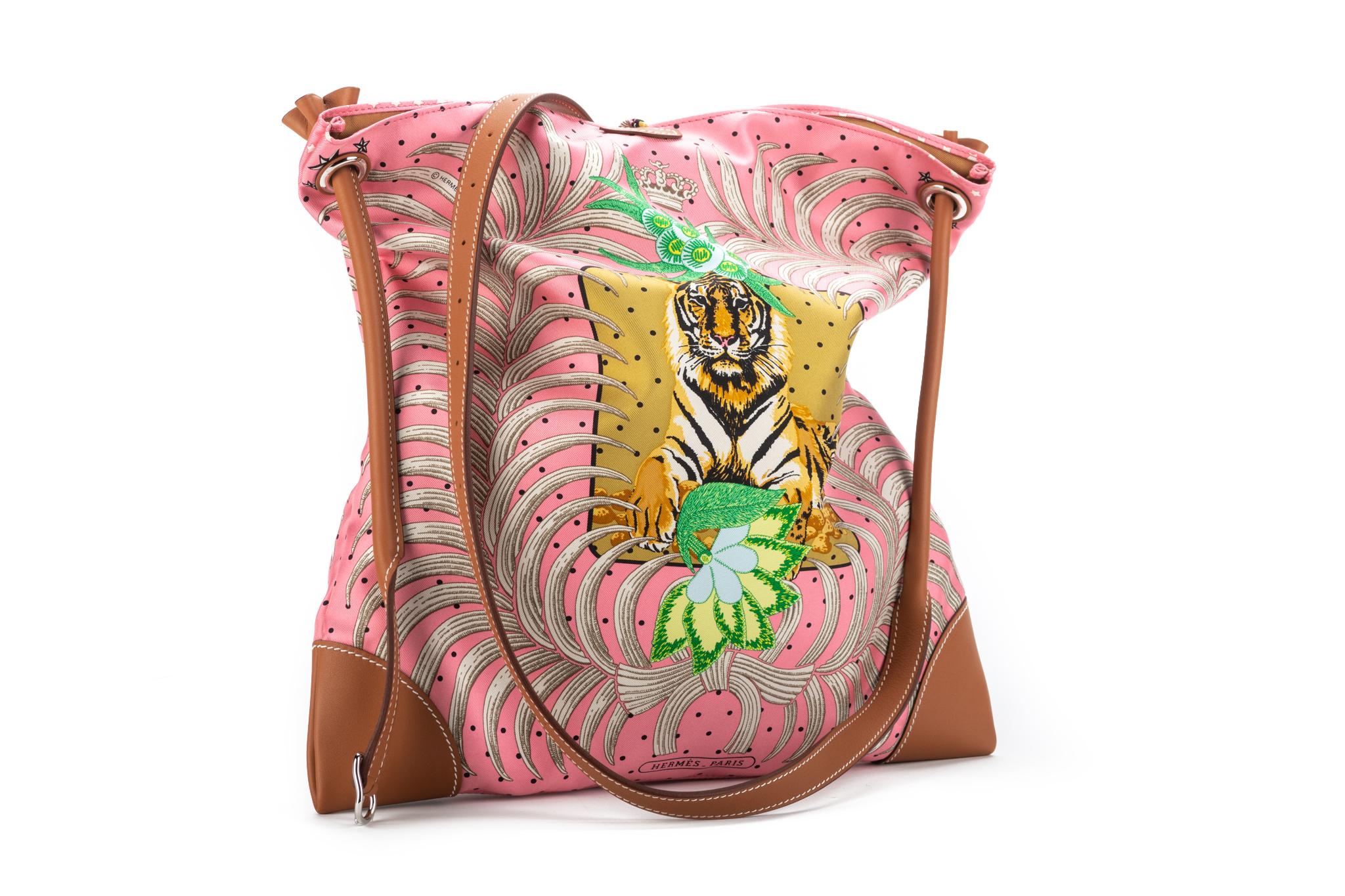 Tiger-Tasche aus Seide und Leder von Hermes Barenia im Zustand „Neu“ im Angebot in West Hollywood, CA