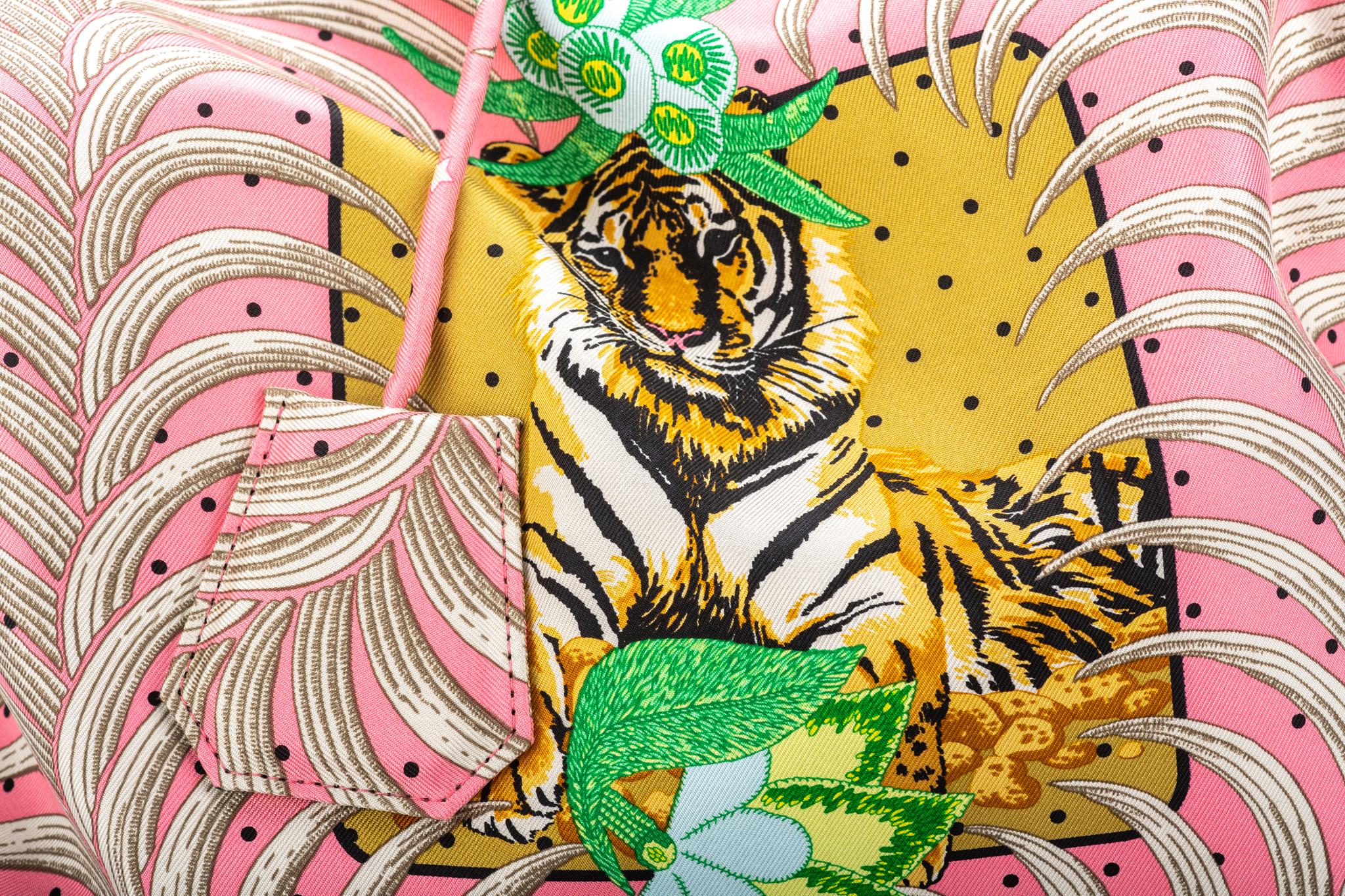 Tiger-Tasche aus Seide und Leder von Hermes Barenia im Angebot 2