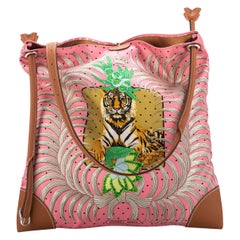 Tiger-Tasche aus Seide und Leder von Hermes Barenia