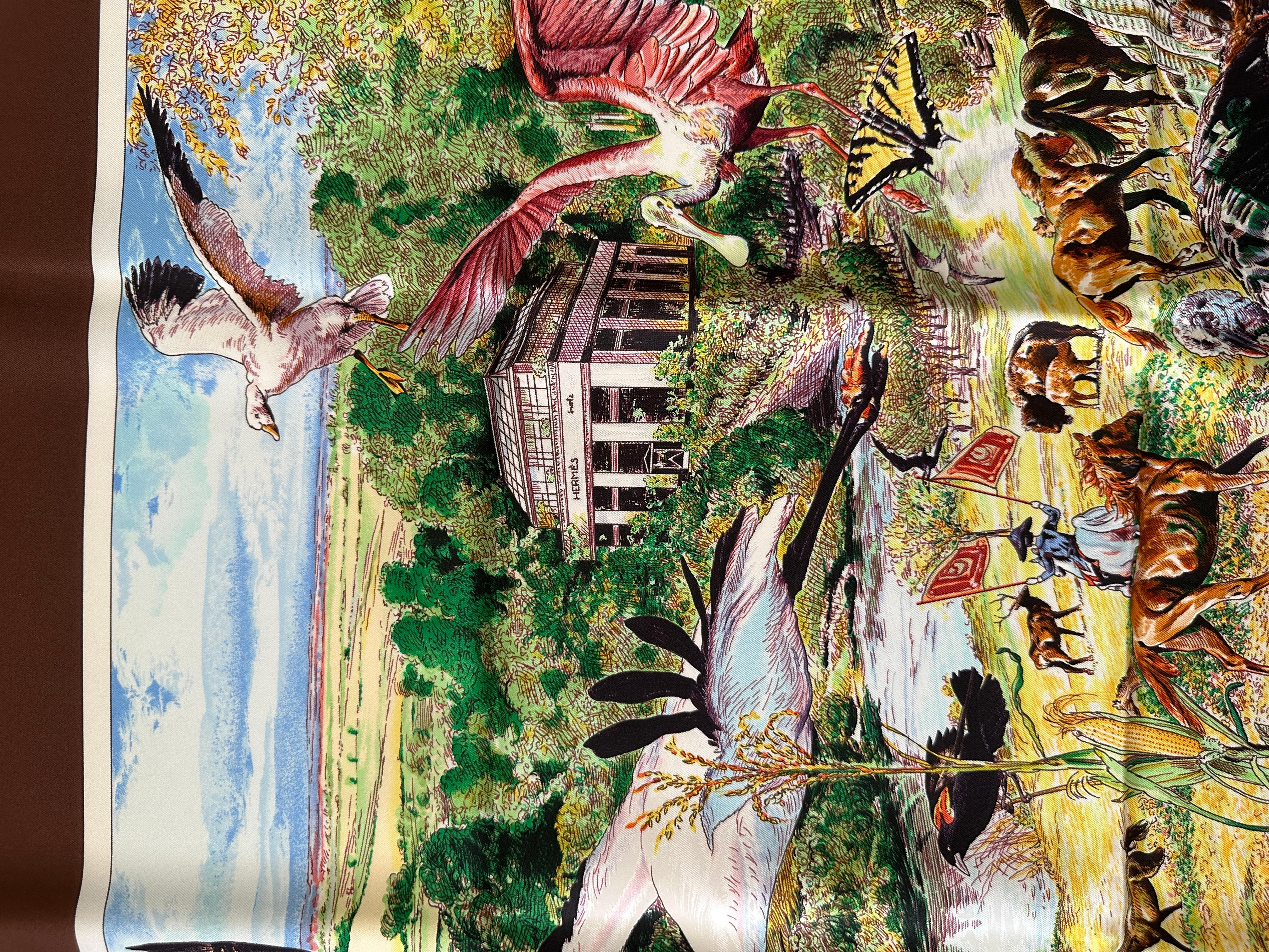 New Hermes Silk Scarf Limited Edition Madison Avenue Special Issue en vente 3