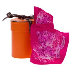 Nuevo Hermès Slim Guepards Maxi-Twilly de seda rosa