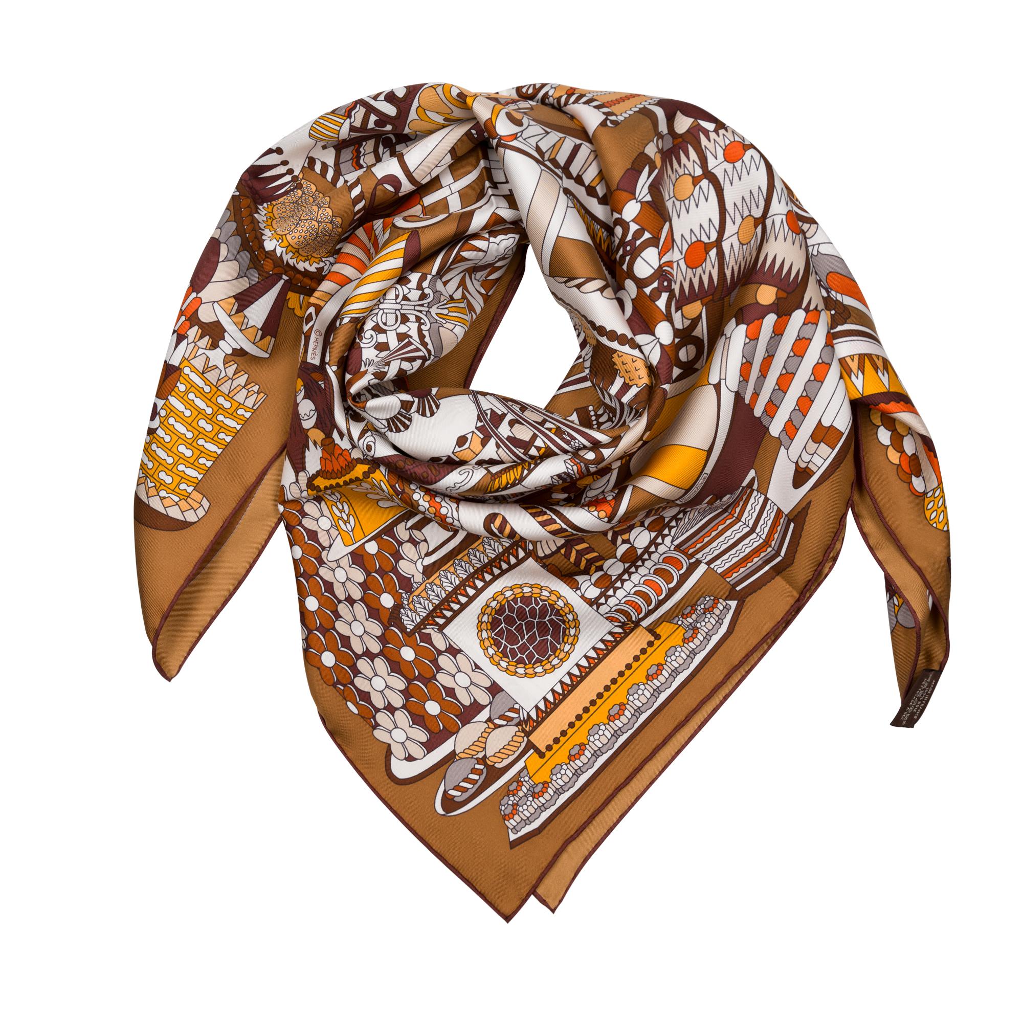 New Hermès The Gavroche «La Pâtisserie Française» scarf 90 in silk In New Condition In Paris, IDF