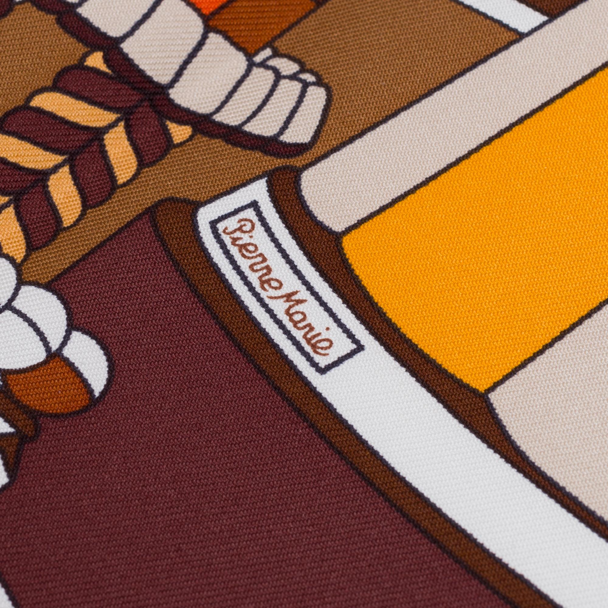 New Hermès The Gavroche «La Pâtisserie Française» scarf 90 in silk 2