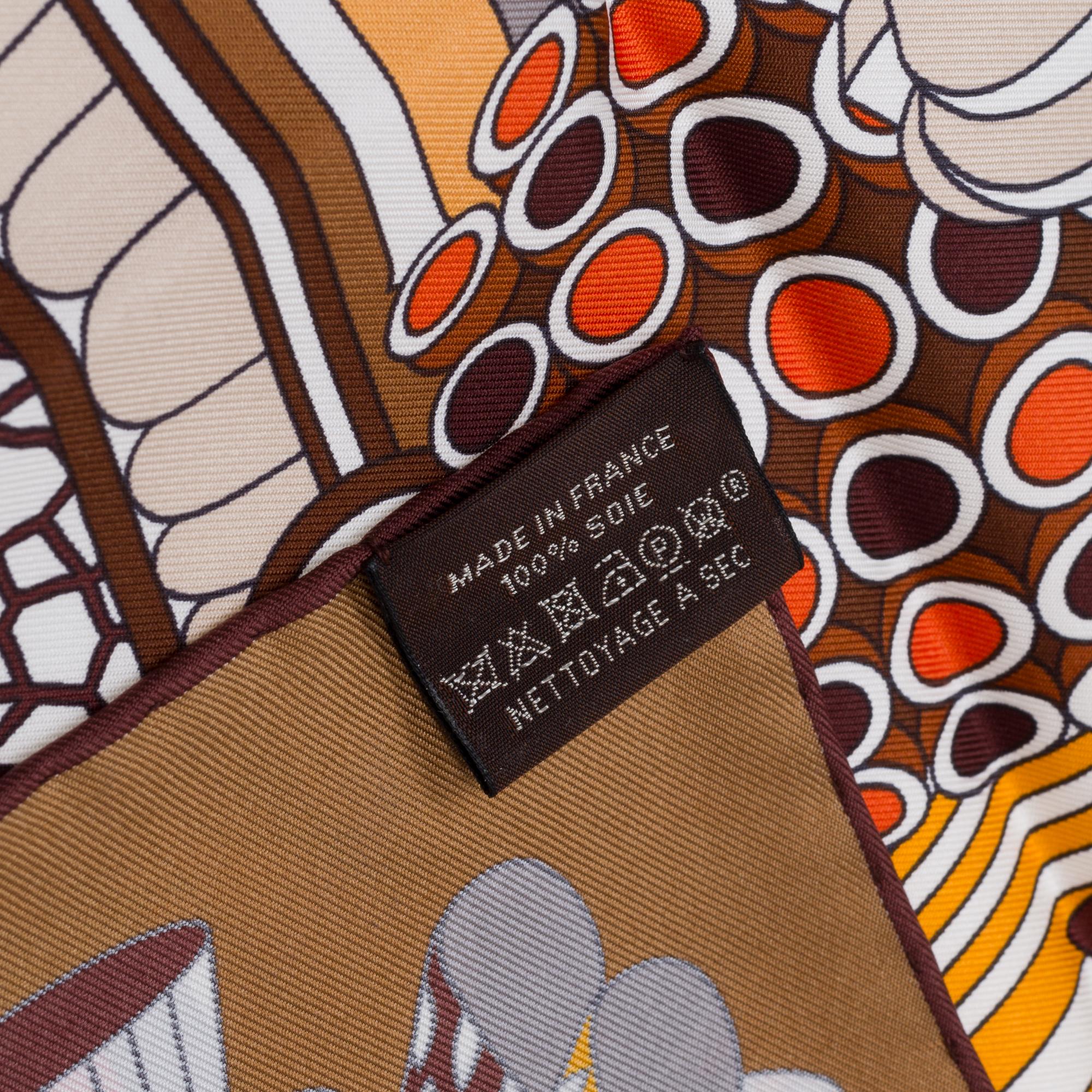 New Hermès The Gavroche «La Pâtisserie Française» scarf 90 in silk 4
