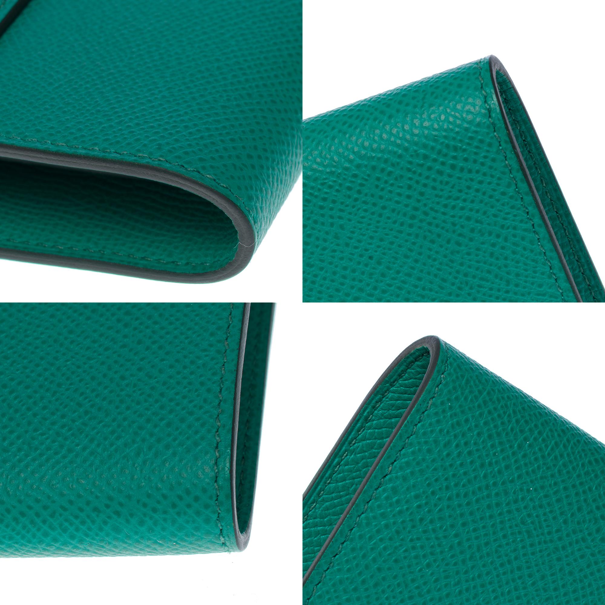 New Hermès Touch Kelly Wallet To Go Vert Jade Epsom und glänzendes Alligator, PHW im Angebot 7