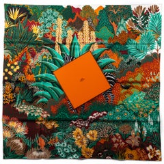 New Hermes Tropical Zebra Silk Scarf in Box