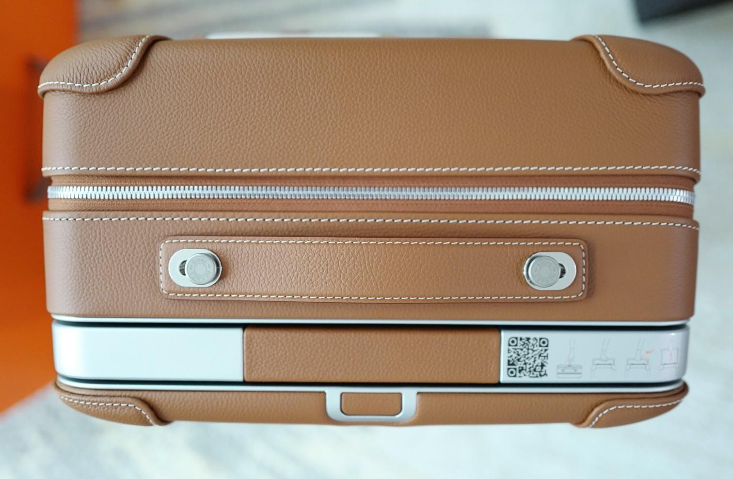 New Hermès Valise R.M.S Cargo Carry-On Suitcase – Beige/Fauve Canvas Leather PHW in vendita 9
