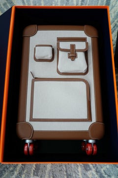 New Hermès Valise R.M.S Cargo Carry-On Suitcase – Beige/Fauve Canvas Leather PHW