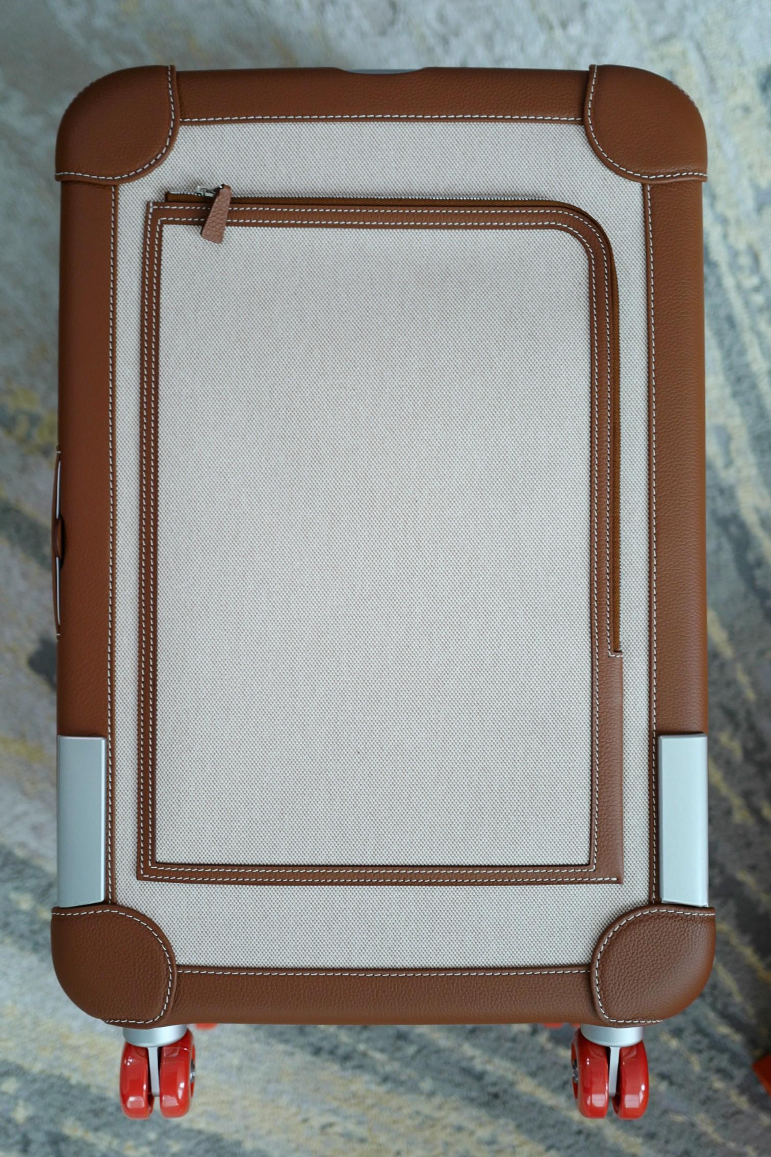 da uomo o donna New Hermès Valise R.M.S Cargo Carry-On Suitcase – Beige/Fauve Canvas Leather PHW in vendita