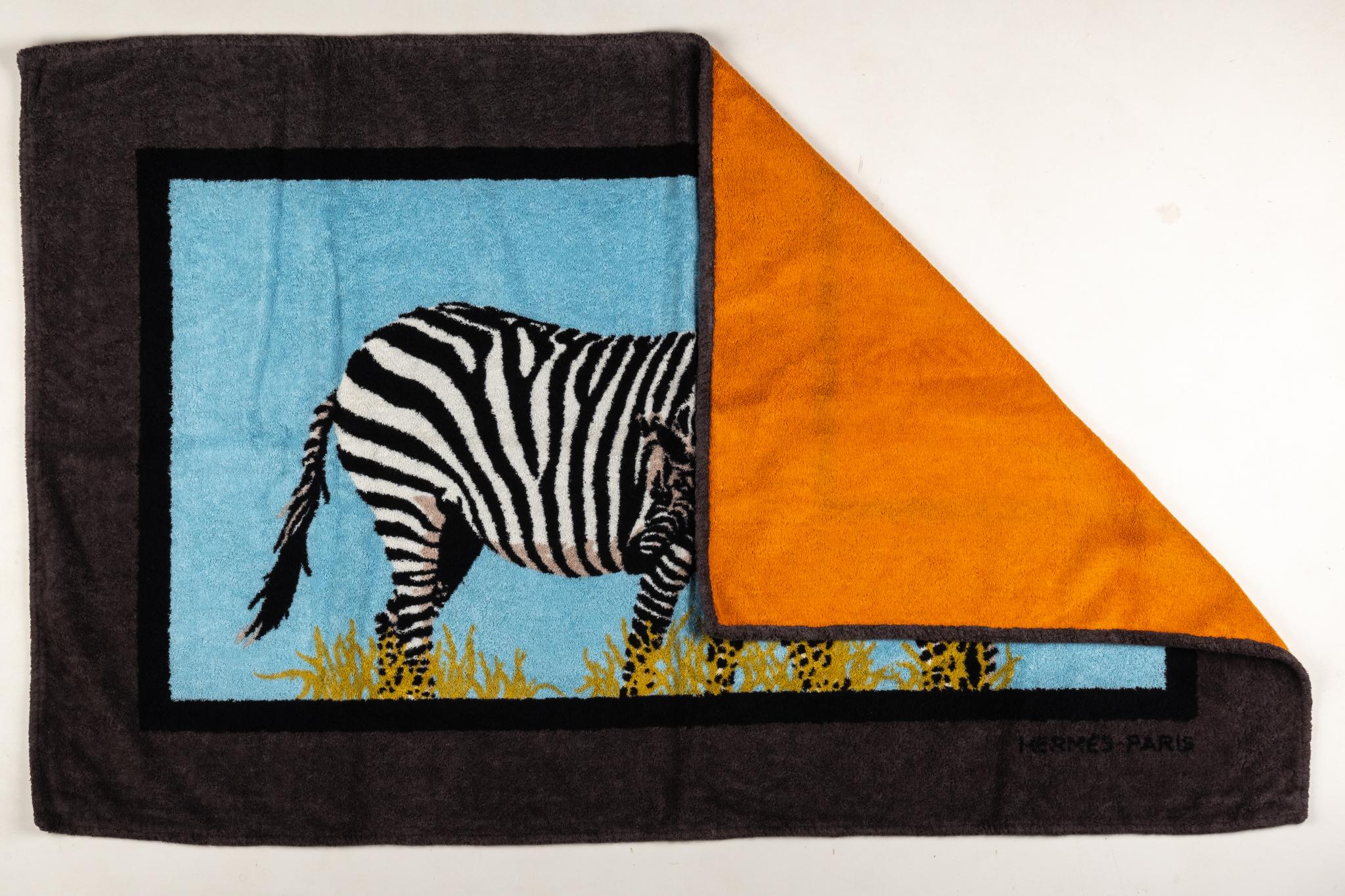 Inspired from the 90's collection.  NEW condition very collectible beach towel. 100% cotton terry cloth with zebra design.