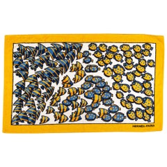 Nouveau Hermes Vintage Style Yellow Fish Serviette de plage