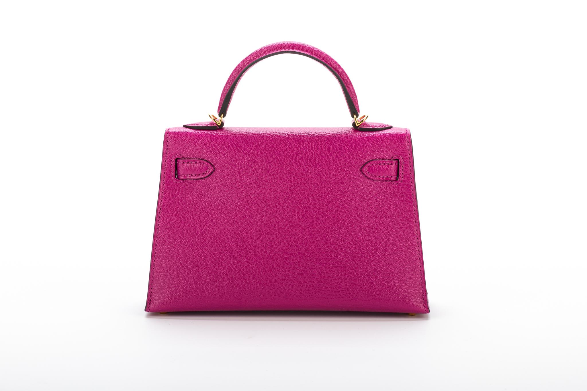 Purple New Hermes VIP Mini Kelly II Rose Pourpre Bag