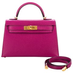 New Hermes VIP Mini Kelly II Rose Pourpre Bag