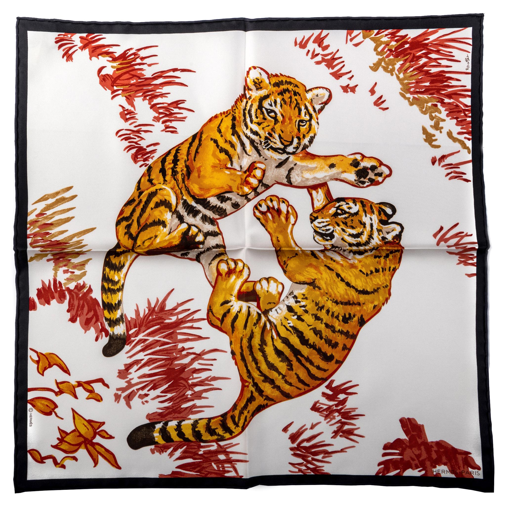 Hermes Scarf Tiger - 5 For Sale on 1stDibs | orange tiger scarf ...