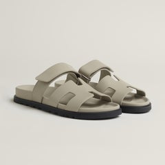 NEW! Hermes Women's Chypre Leather Beige Sandals - Sizes 36, 36.5, 37, 38.5