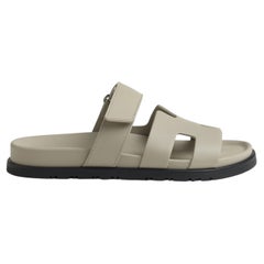 NOUVEAU ! Sandales Hermes pour femme, modèle Chypre, en cuir beige - Pointures 36, 36,5, 37, 38,5