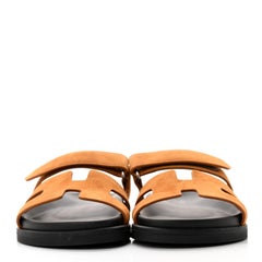 NEW! Hermes Women's Chypre Naturel Suede Sandals Slippers Slides - Size 39