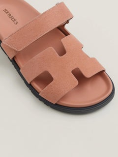 NEW! Hermes Women's Chypre Suede Rose Antique Sandals - Sizes 37, 37.5, 40