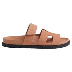NEW! Hermes Women's Chypre Suede Rose Antique Sandals - Sizes 37, 37.5, 40