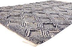 Modern Beni Mrirt High-Low Moroccan Rug