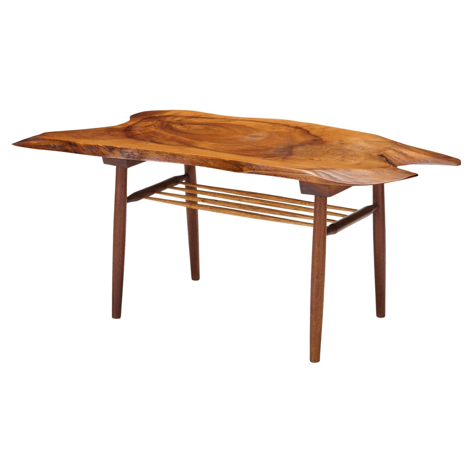 New Hope Handcrafted Coffee Table after Nakashima by Katherine Mezger, 1960s For Sale
