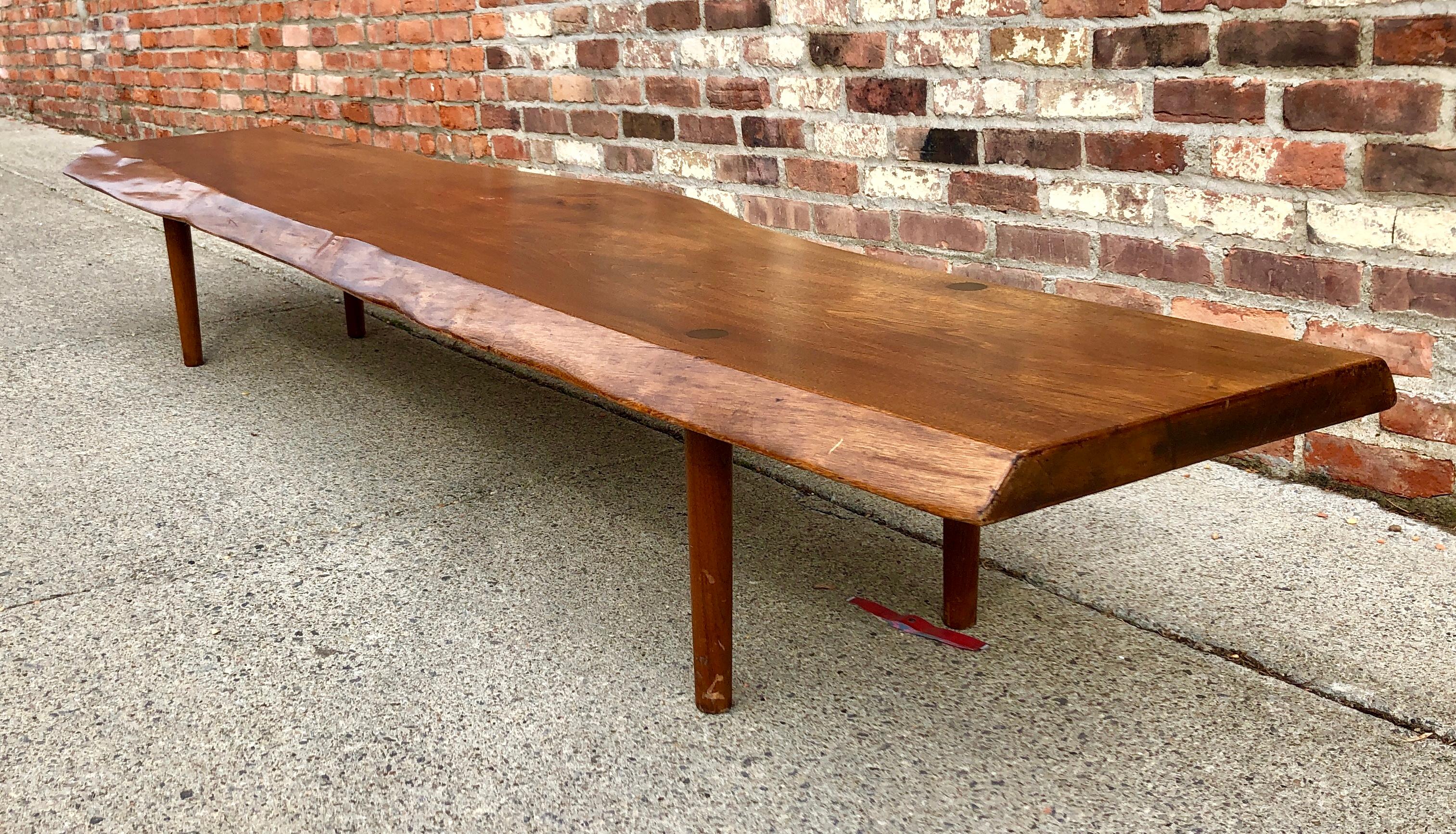 Mid-Century Modern New Hope School Black Walnut Table/Bench