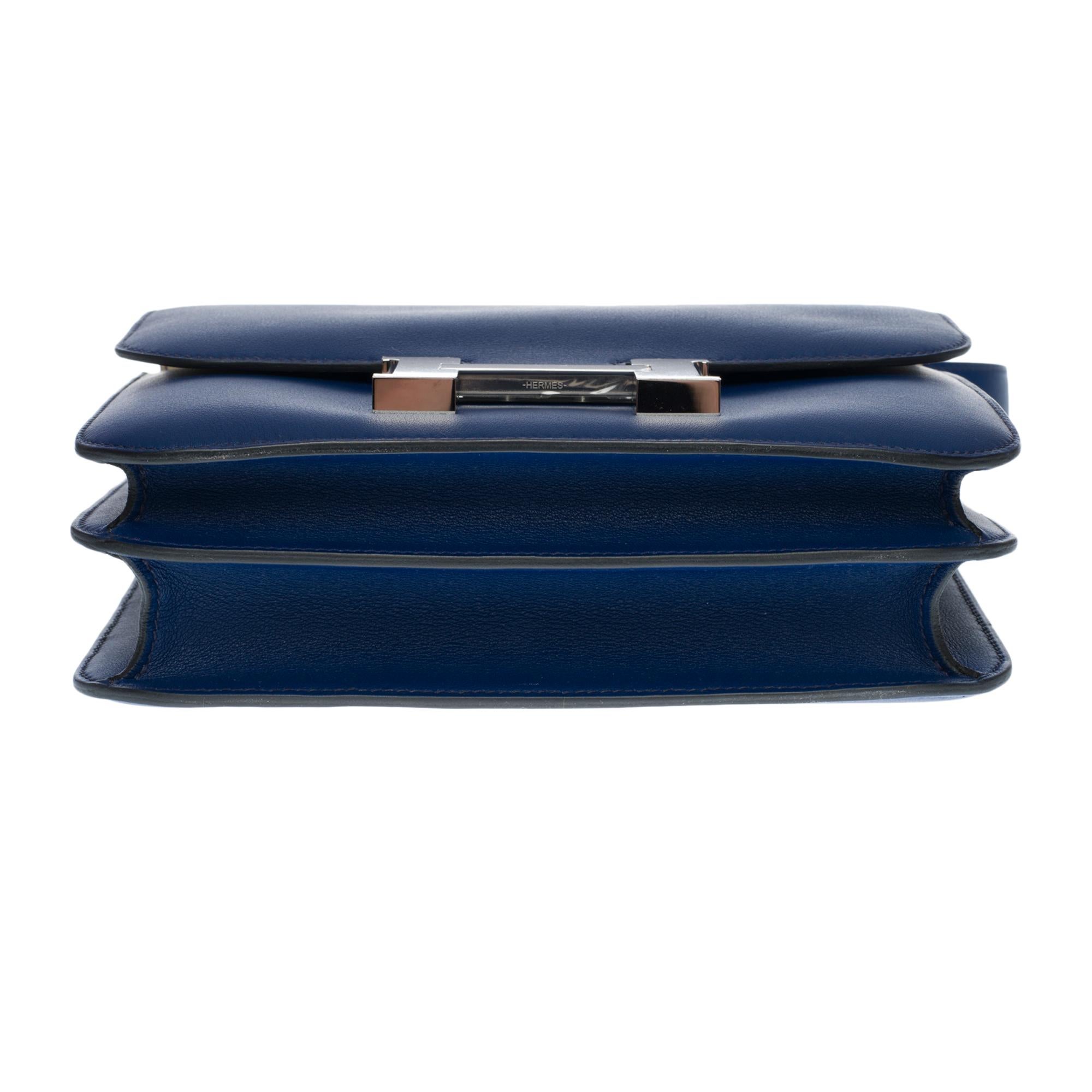 New-HSS-Hermes Constance 24 shoulder bag in sapphire blue Evercolor leather, SHW 2