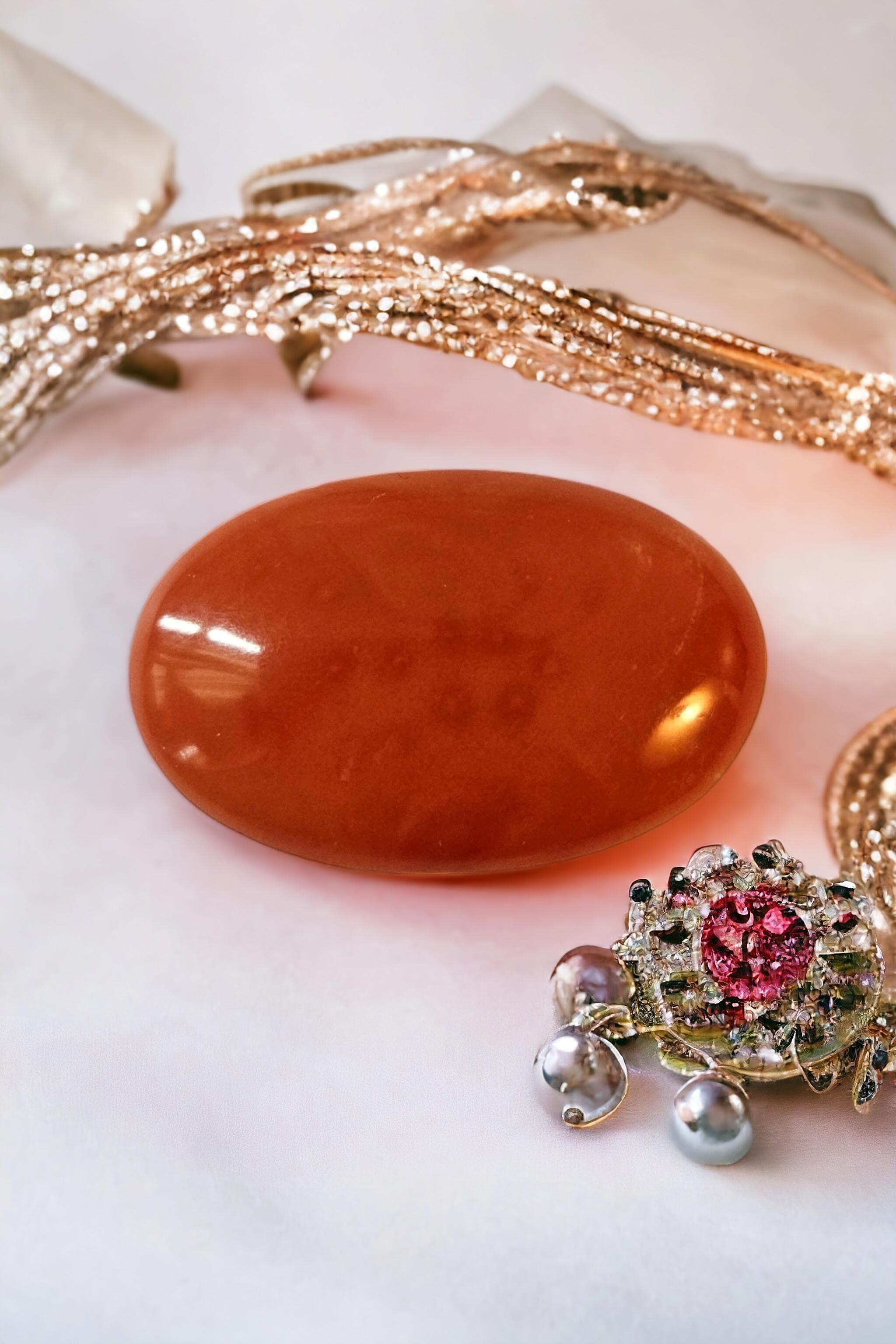 NUOVO ENORME GORGEOUS Corallo Naturale Arancione Rosa Certificato 50,65 Carati in vendita 9
