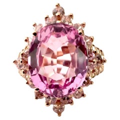 New IF African 4.70 ct Pink Sapphire Rose Gold Plated Sterling Silver Ring