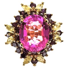 New IF African 5.30 ct Pink 
Purple Sapphire YGold Plated Sterling Silver Ring