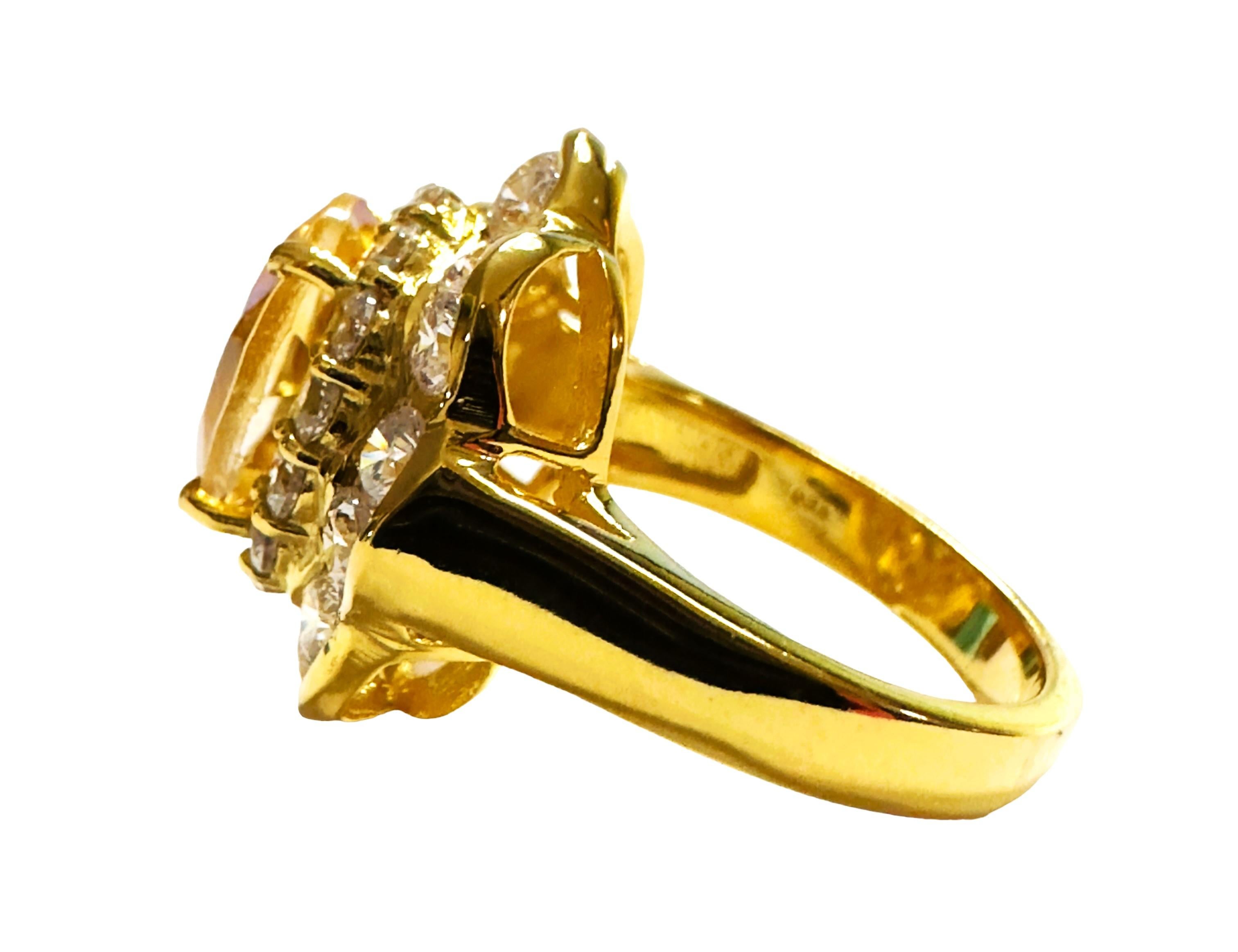 What a beautiful ring!  The ring is a size 6.25.   It was mined in Brazil and is just exquisite.  A very high quality stone.  The 