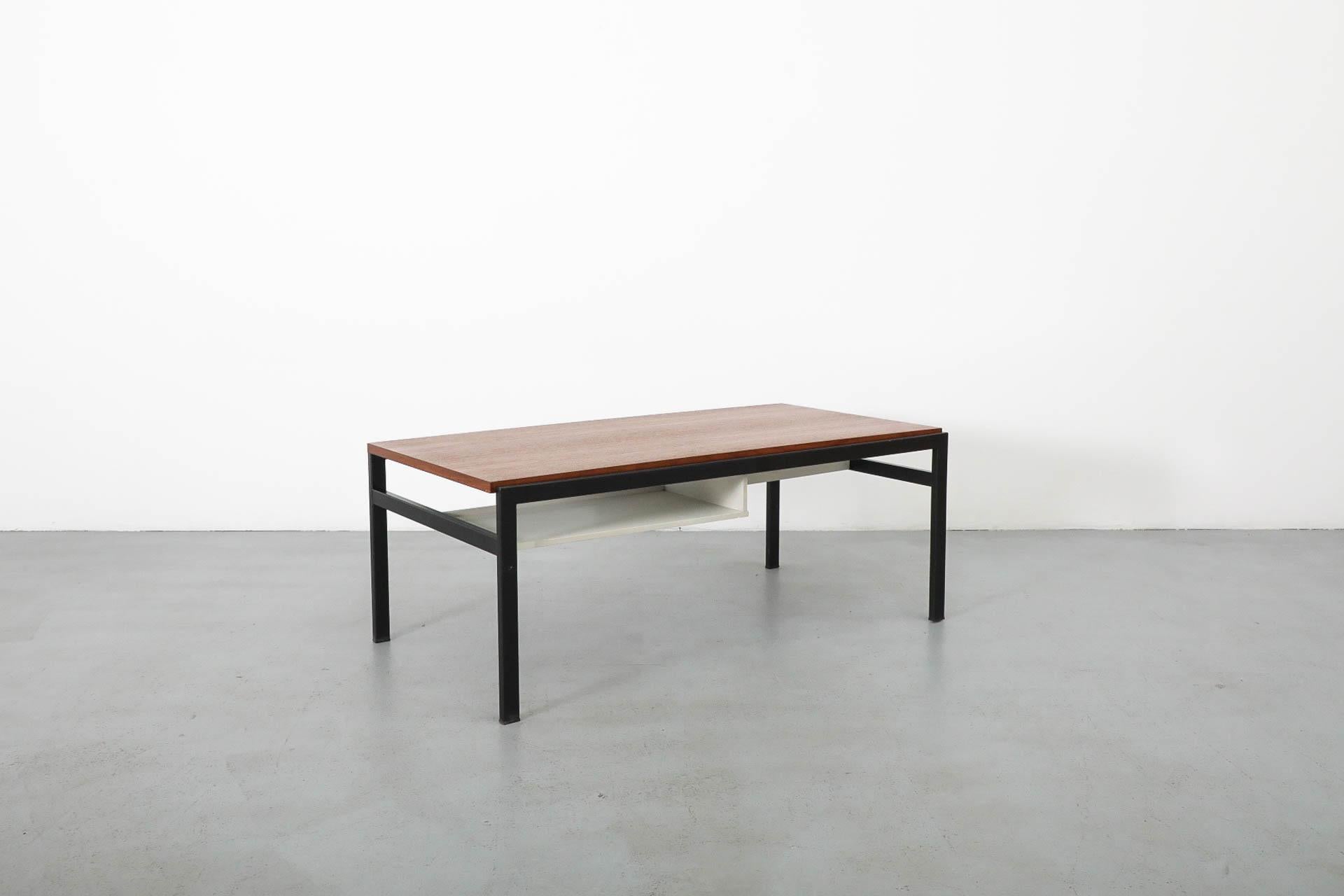 Cees Braakman TU04 Coffee Table with Reversible Teak & White Top for Pastoe, NIB For Sale 2