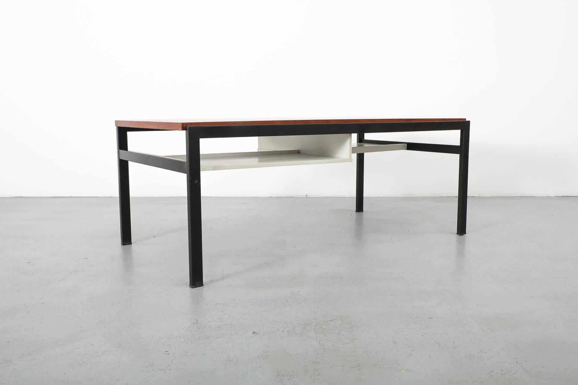 Cees Braakman TU04 Coffee Table with Reversible Teak & White Top for Pastoe, NIB For Sale 3