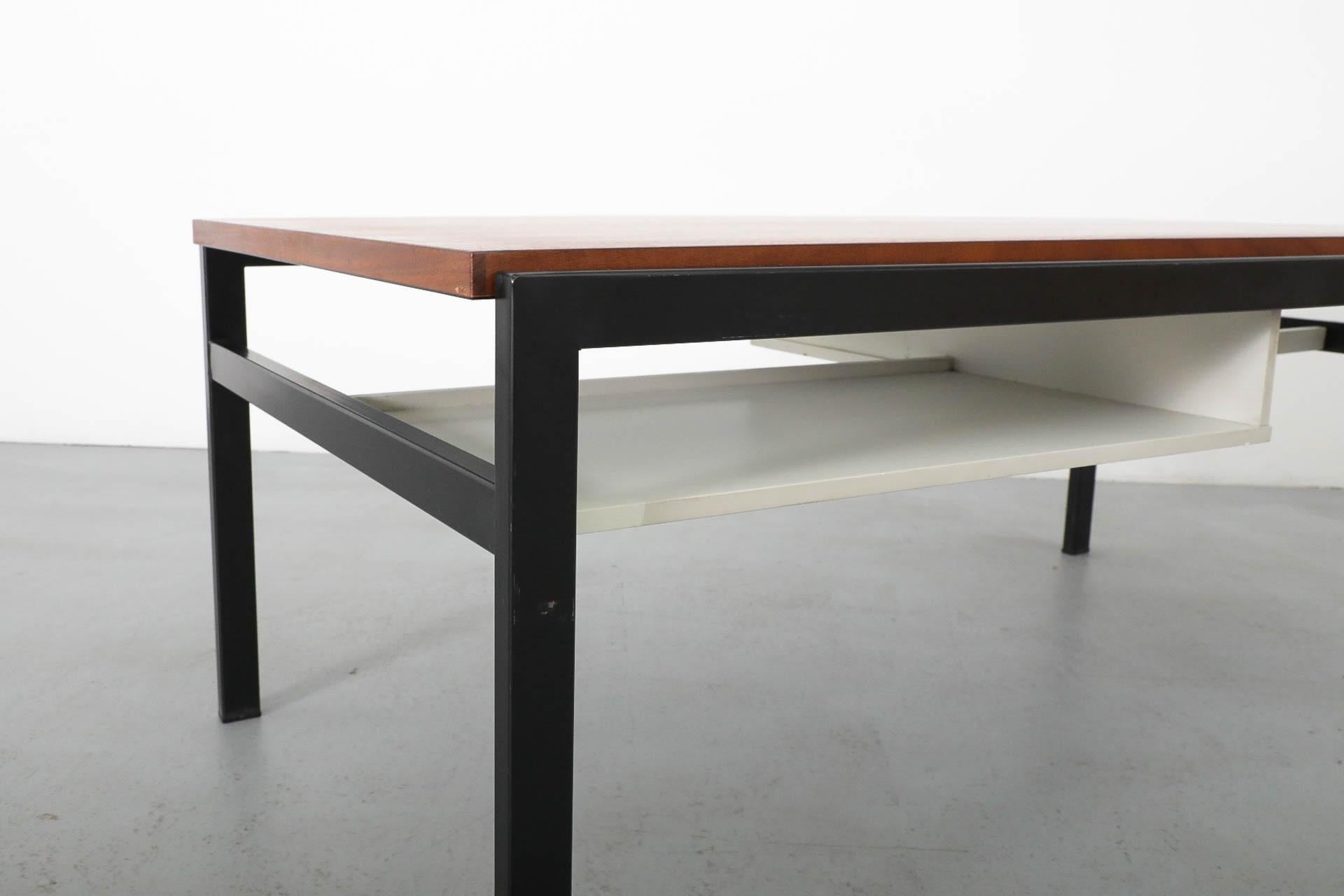 Cees Braakman TU04 Coffee Table with Reversible Teak & White Top for Pastoe, NIB For Sale 5