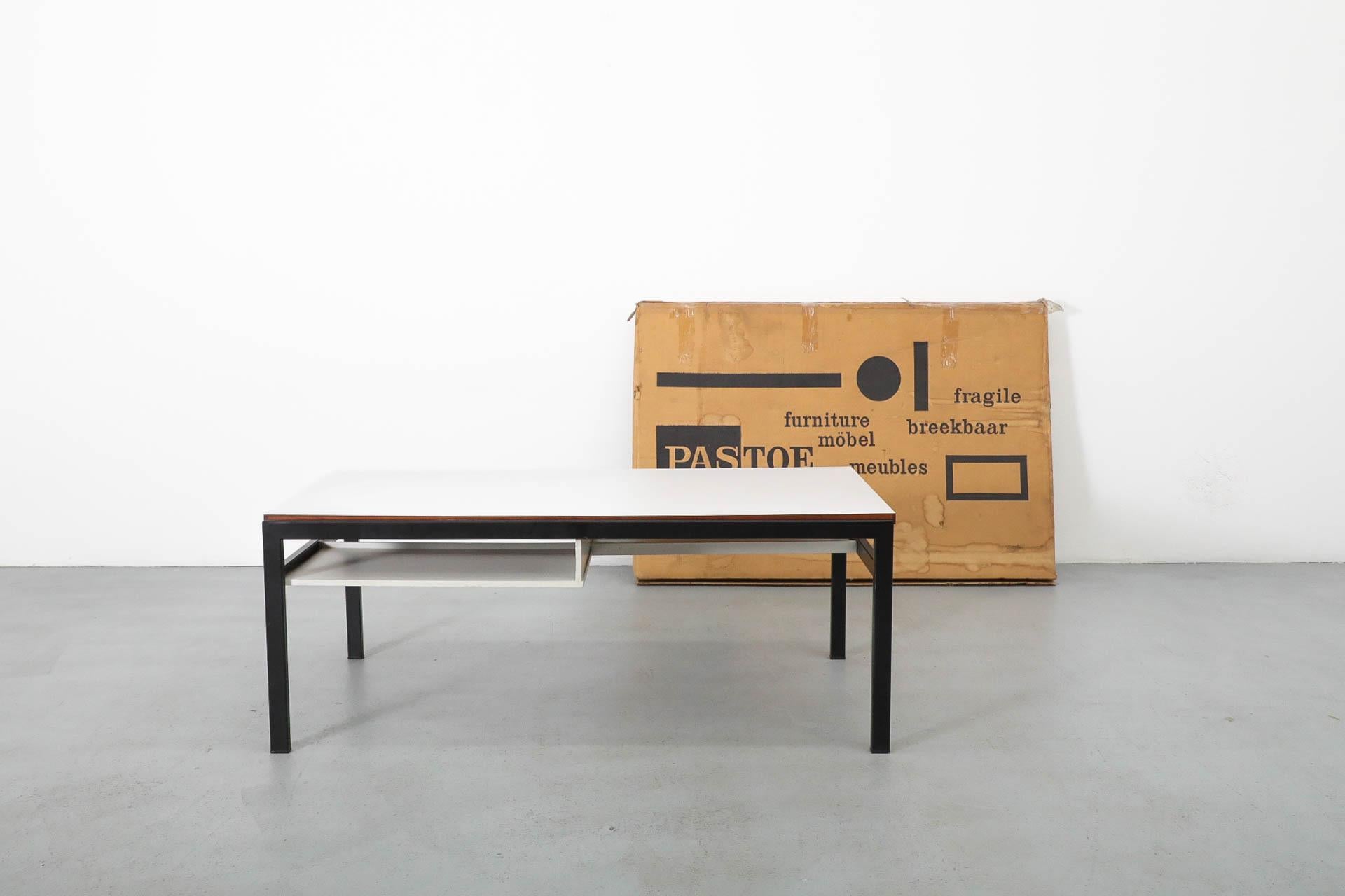 Cees Braakman TU04 Coffee Table with Reversible Teak & White Top for Pastoe, NIB In Good Condition For Sale In Los Angeles, CA