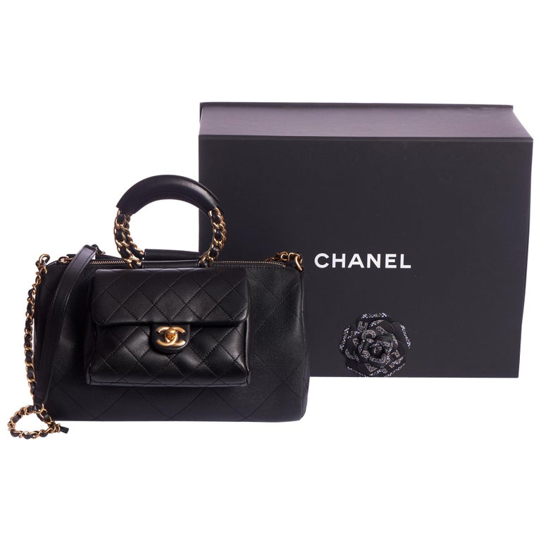 Shop CHANEL 2022 Cruise Coco Handle 2WAY Chain Shoulder Black Caviar Skin  by _OFFICIAL