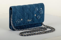 New in Box Chanel Denim Camellia Crossbody Bag