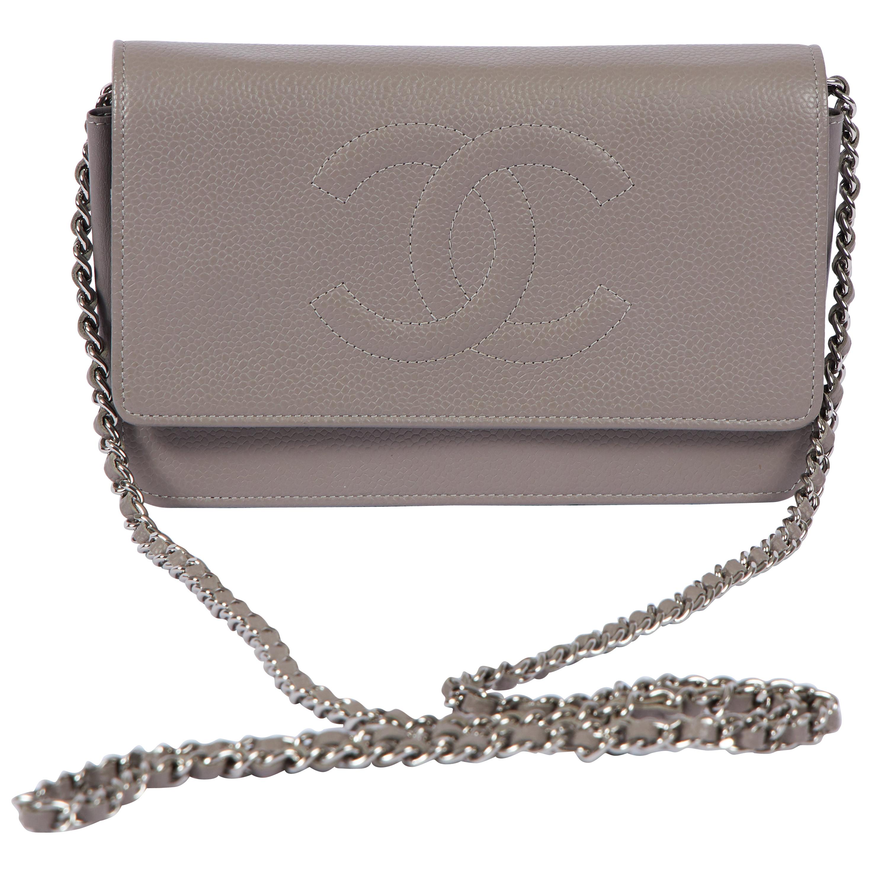New in Box Chanel Etoupe Caviar Woc Crossbody Bag
