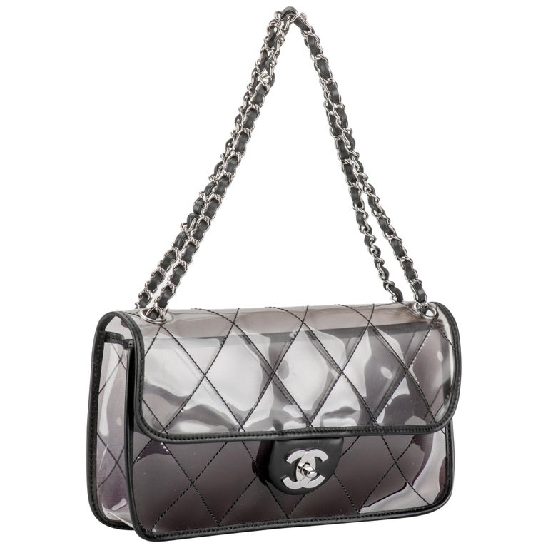 New in Box Chanel PVC Flap With Leather Trim Bag at 1stDibs | chanel pvc  flap bag, pvc chanel bag